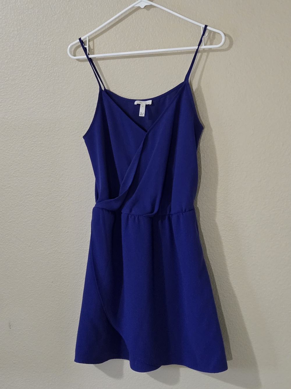 Leith Women’s Royal Blue Spaghetti Strap Wrap-Front Dress Size Medium